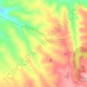 Rabassoles地形图、海拔、地势