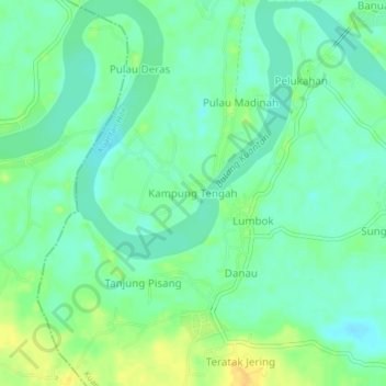 Kampung Tengah地形图、海拔、地势