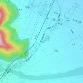 鳳信地形图、海拔、地势
