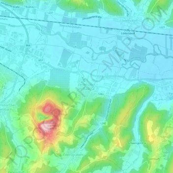 Leitersdorf im Raabtal地形图、海拔、地势