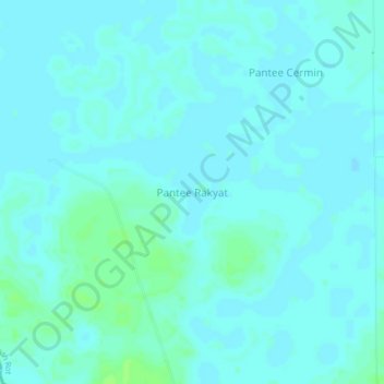 Pantee Rakyat地形图、海拔、地势