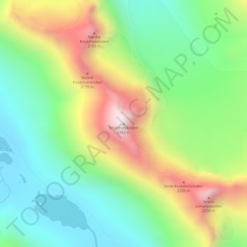 Knutsholstinden地形图、海拔、地势