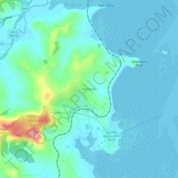 Portland地形图、海拔、地势