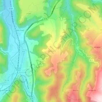 Brousse地形图、海拔、地势