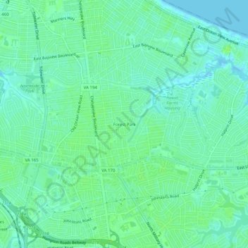 Forest Park地形图、海拔、地势