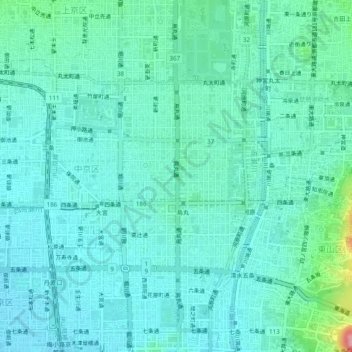 七観音町地形图、海拔、地势