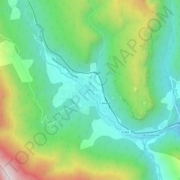 Annot地形图、海拔、地势