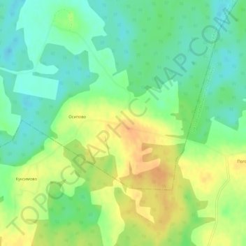 Захарово地形图、海拔、地势