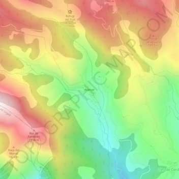 Arànser地形图、海拔、地势