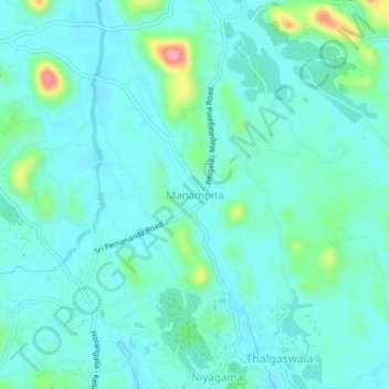 Manampita地形图、海拔、地势