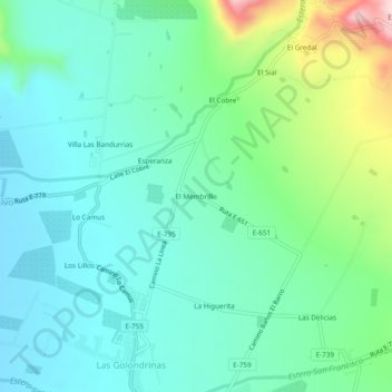El Membrillo地形图、海拔、地势