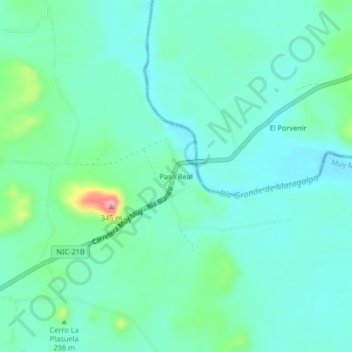 Paso Real地形图、海拔、地势