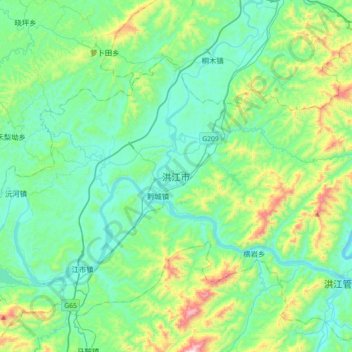洪江市地形图、海拔、地势