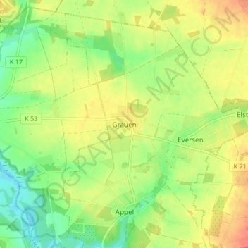 Grauen地形图、海拔、地势