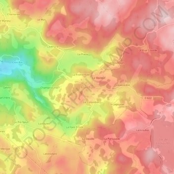 Marchal地形图、海拔、地势