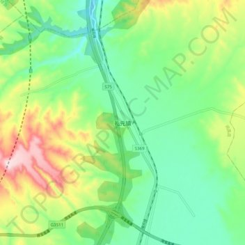 礼元镇地形图、海拔、地势