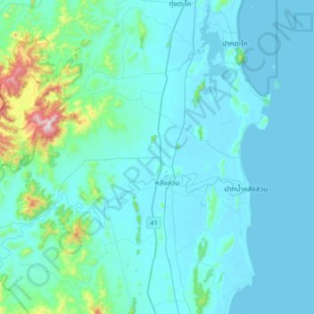 Wang Tako地形图、海拔、地势