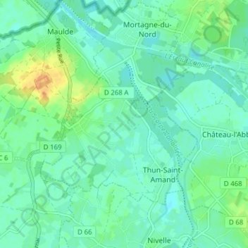 Grand Manoir地形图、海拔、地势