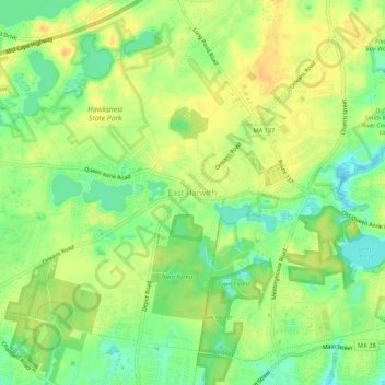 East Harwich地形图、海拔、地势