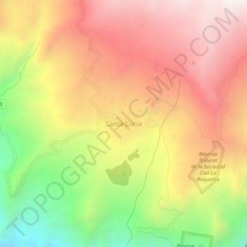 Santa Lucía地形图、海拔、地势