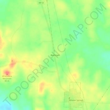 Barringer地形图、海拔、地势