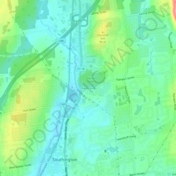 North End地形图、海拔、地势