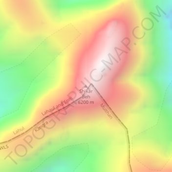 Shikar Beh地形图、海拔、地势