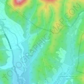 щель Амбирная地形图、海拔、地势