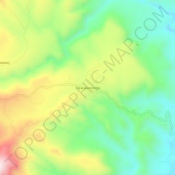 Tlaxcalancingo地形图、海拔、地势