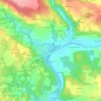 Le Nancq地形图、海拔、地势