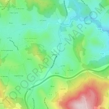 Grandis地形图、海拔、地势