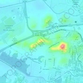 Morro da Ventosa地形图、海拔、地势