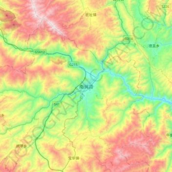 南涧县地形图、海拔、地势