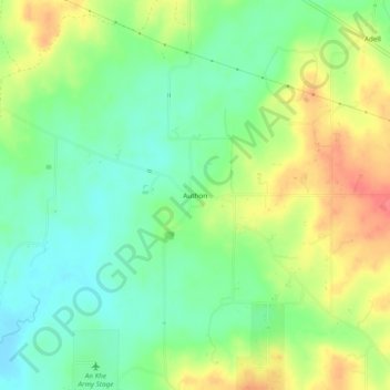 Authon地形图、海拔、地势