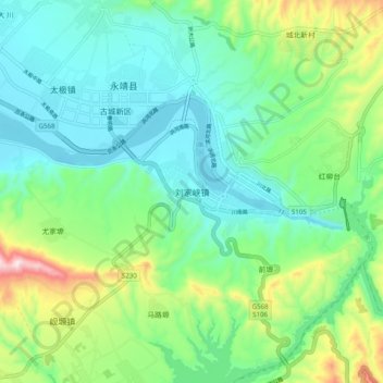 刘家峡镇地形图、海拔、地势