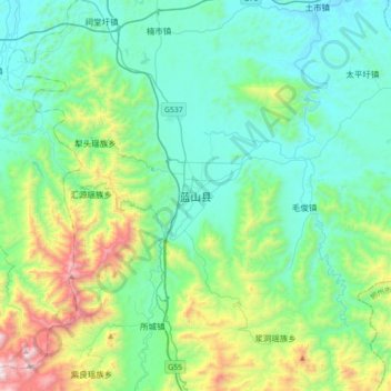 蓝山县地形图、海拔、地势