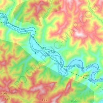 拓石镇地形图、海拔、地势