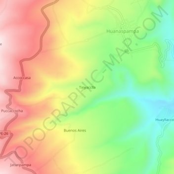 Tinyacclla地形图、海拔、地势