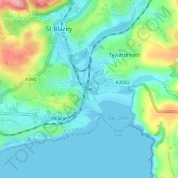 Par地形图、海拔、地势