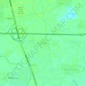 Badh Khalsa地形图、海拔、地势