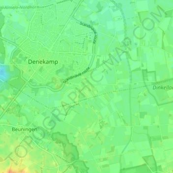 Berghum地形图、海拔、地势