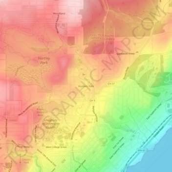 Hunters Park地形图、海拔、地势