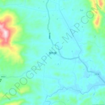 荷叶镇地形图、海拔、地势