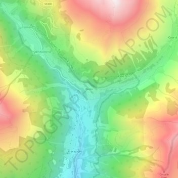 Pezzo地形图、海拔、地势