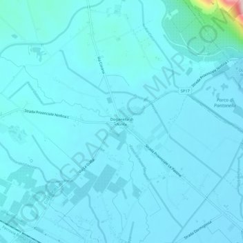 Doganella di Ninfa地形图、海拔、地势