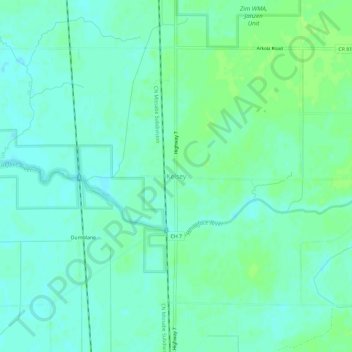 Kelsey地形图、海拔、地势