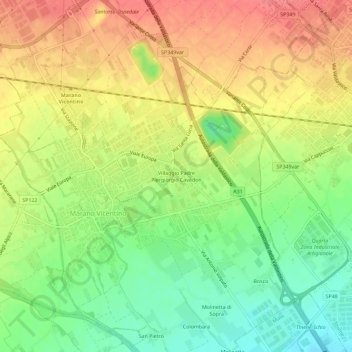 Villaggio Padre Piergiorgio Cavedon地形图、海拔、地势