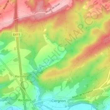 Fenffe地形图、海拔、地势