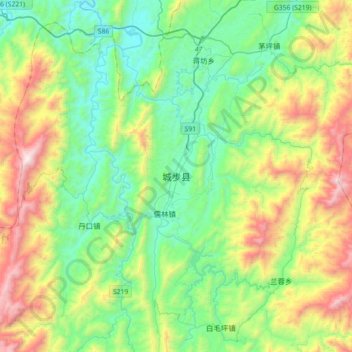 城步县地形图、海拔、地势