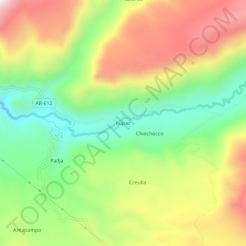 Rupac地形图、海拔、地势